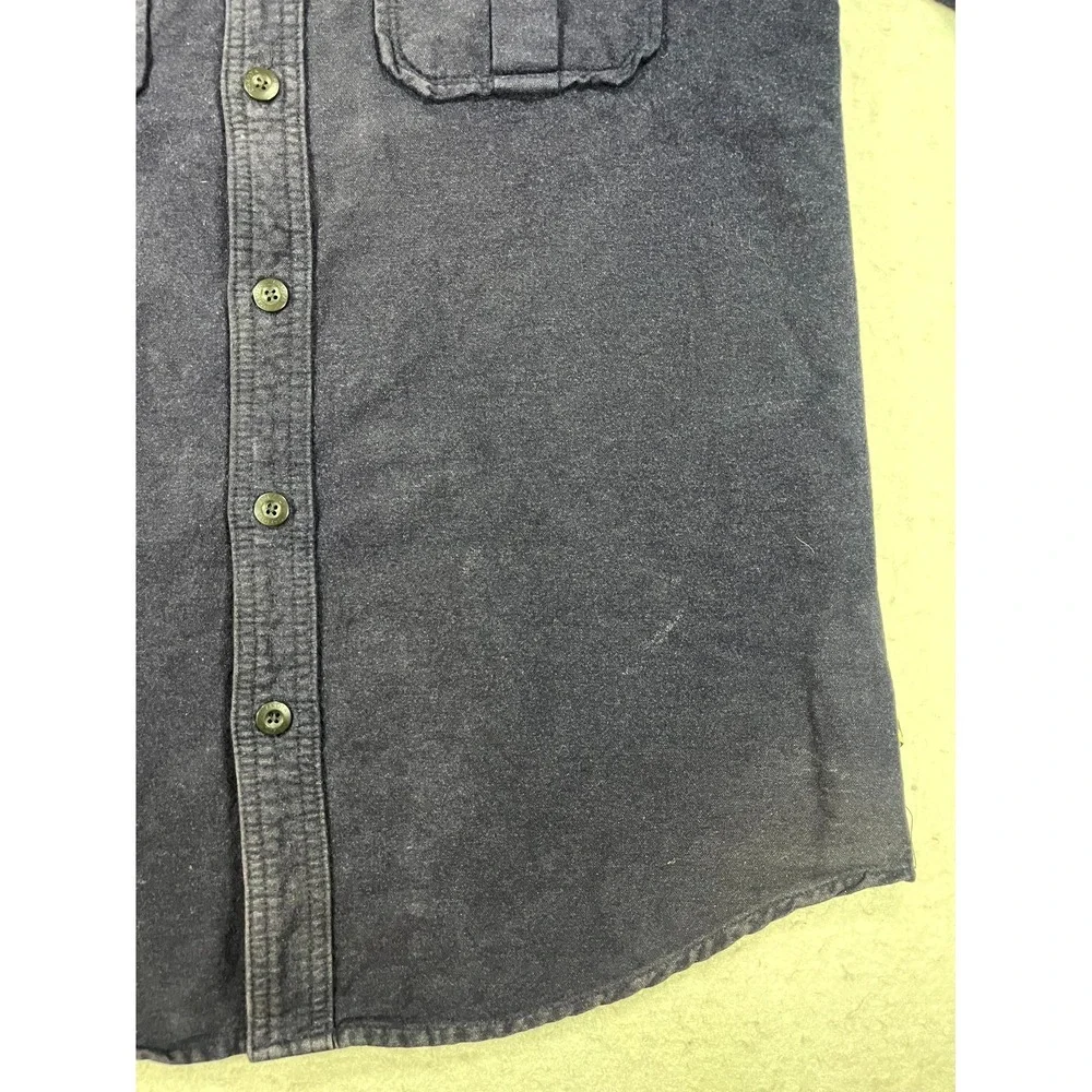 Dakota Grizzly Shacket Mens Medium Navy Blue Cotton Lined Flannel Button Front